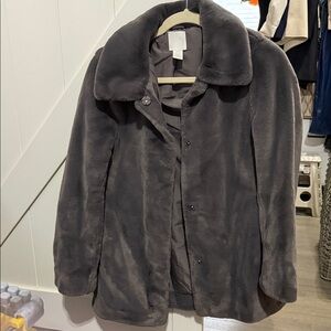 H&M Charcoal Gray Teddy Jacket
